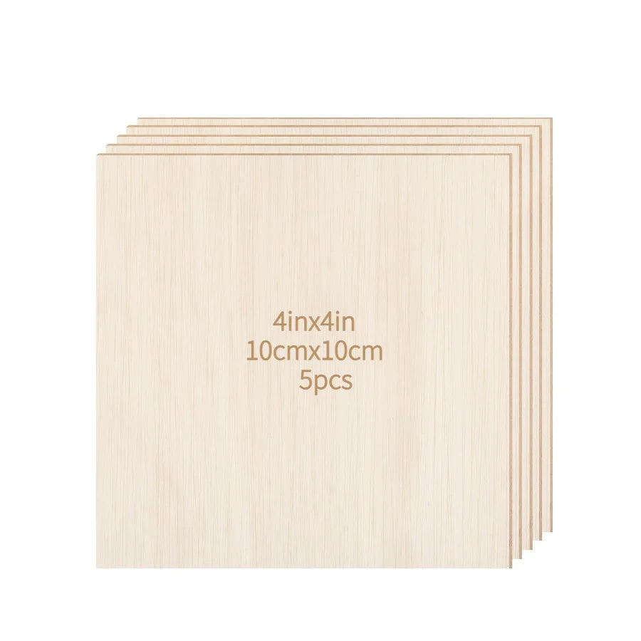 Wood Square 4x4cm Blank Wood Sheet for Crafts, Thin Unfinished Wood Squares for Wood Burning Painting Staining Wood Engrav
