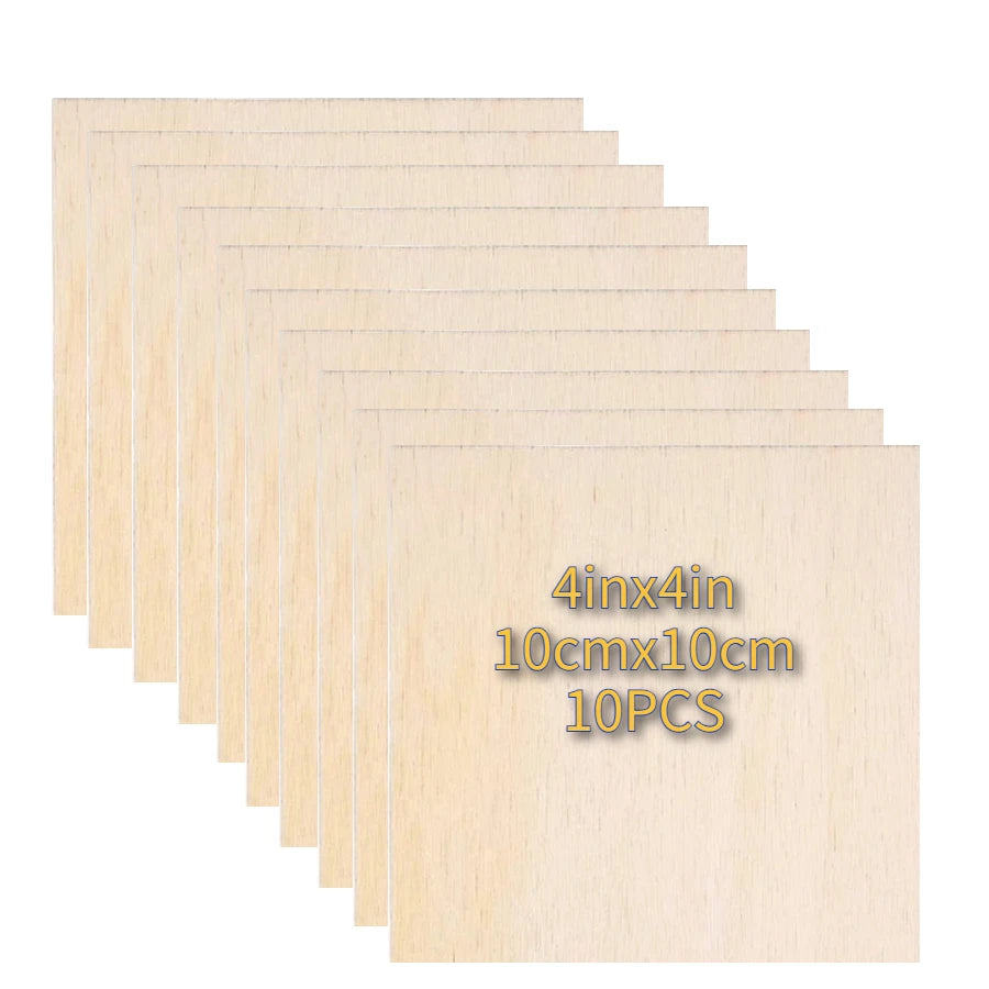 Wood Square 4x4cm Blank Wood Sheet for Crafts, Thin Unfinished Wood Squares for Wood Burning Painting Staining Wood Engrav